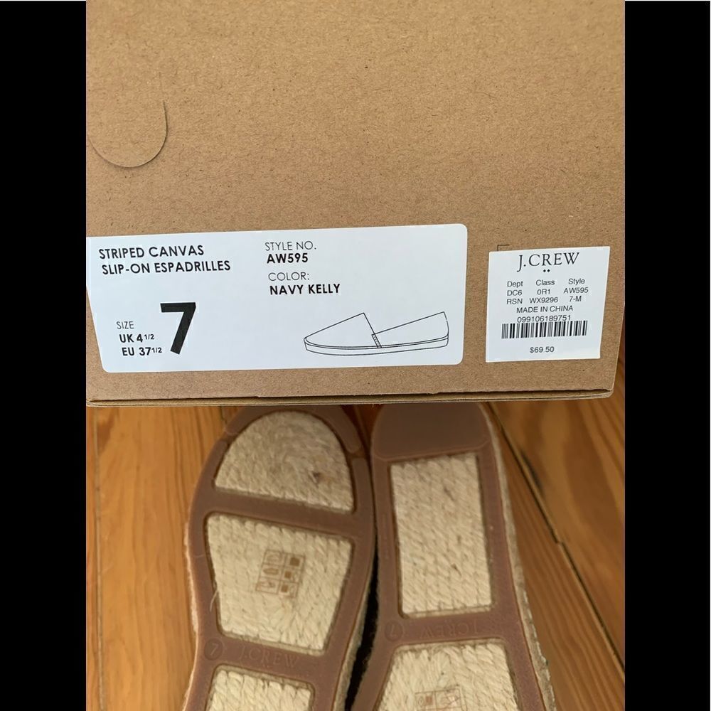 J Crew Striped Canvas Slip-on Espadrilles - Picture 5 of 6